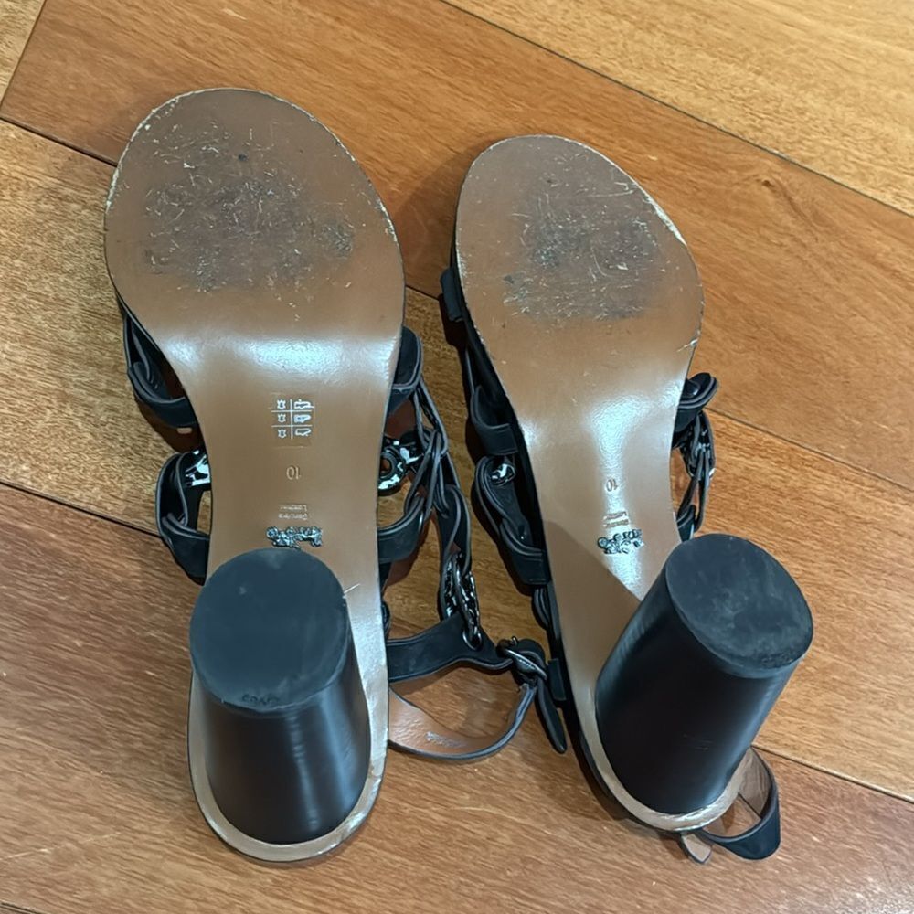 Coach Women’s MH Sandal Cll MXM Brown/White & Gunmetal size 10‎ - Picture 7 of 11